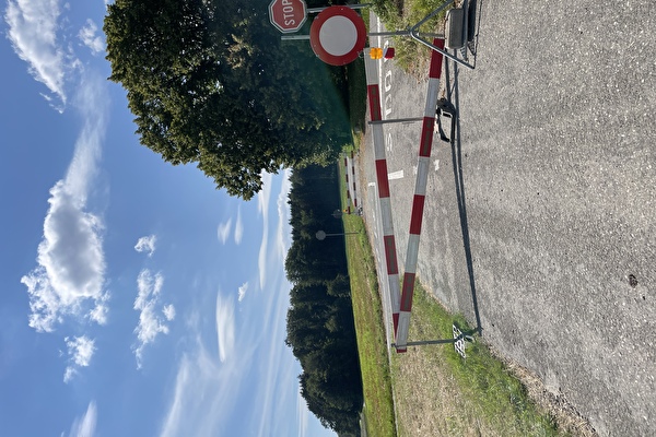 Gesperrte Strasse mit Signalisation Fahrverbot