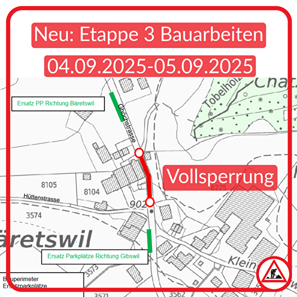 Plan der Baustelle an der Ghöchstrasse