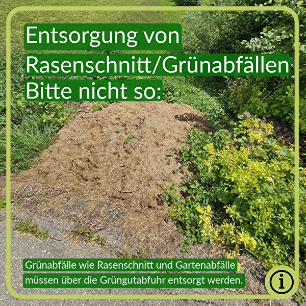 Rasenschnitt an einem Bachbord deponiert