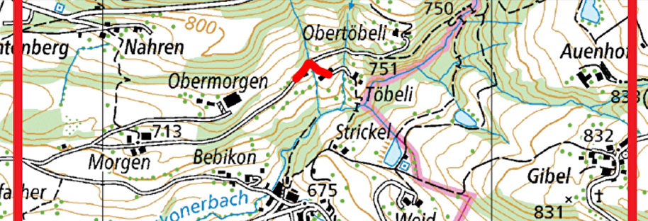 Plan der Baustelle an der Töbelistrasse