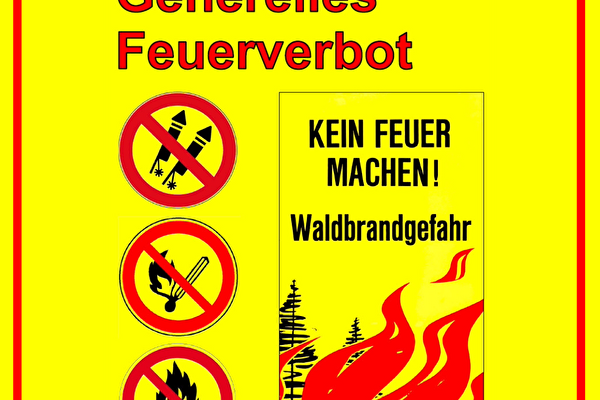 Plakat generelles Feuer- und Feuerwerksverbot