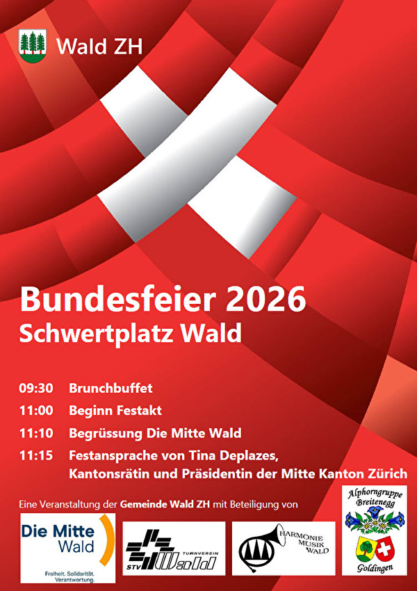 Plakat Bundesfeier mit Ablauf