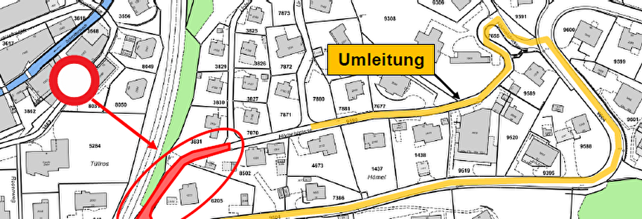 Plan Sperrung Hömelstrasse