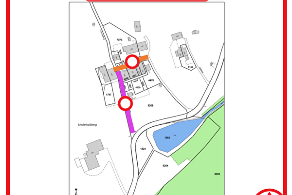 Plan der Baustelle am Unterhaltberg