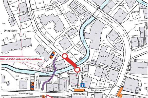 Plan Baustelle Unterpuntstrasse