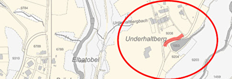 Plan der Baustellensituation an der Hüeblistrasse