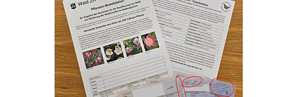 Bestellformulare der Aktion