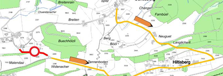 Plan der Baustelle an der Mettlenstrasse