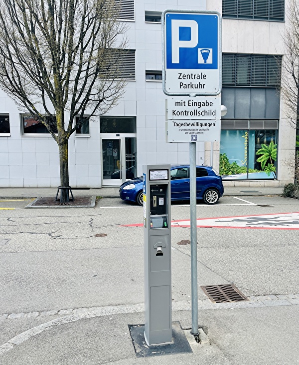Parkuhr für Tagesbewilligungen