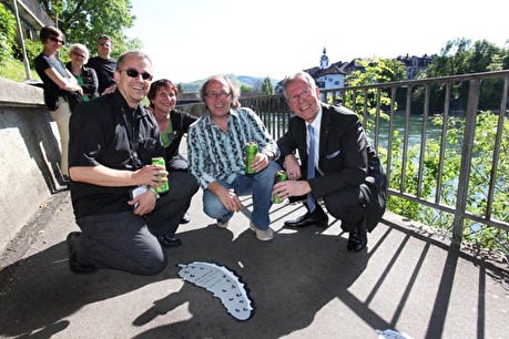 Bei der Einweihung des Walk of Cornichon-Fame