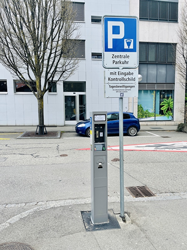 Parkuhr für Tages-Parkbewilligungen
