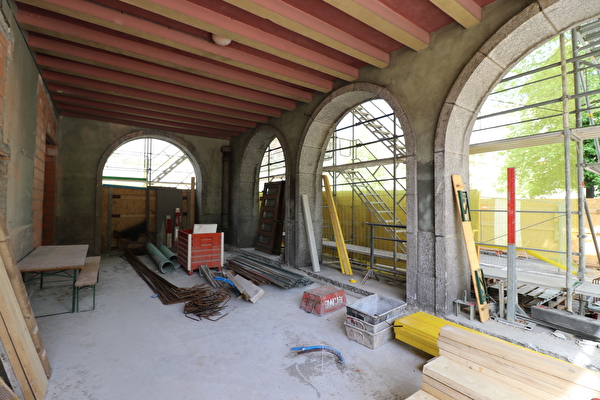 Der Blick in den künftigen neuen Eingangsbereich auf der Ostseite des Hauses der Museen