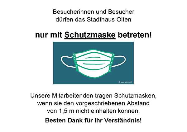 Schutzmaskenpflicht Stadthaus