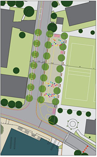 Neue Variante: Für den Wochenmarkt und weitere Nutzungen wird die Schaffung eines Platzes parallel zur Bifangstrasse geprüft.