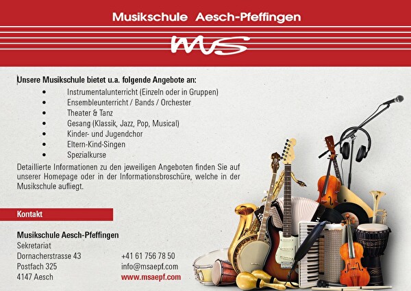 Angebote Musikschule Aesch-Pfeffingen