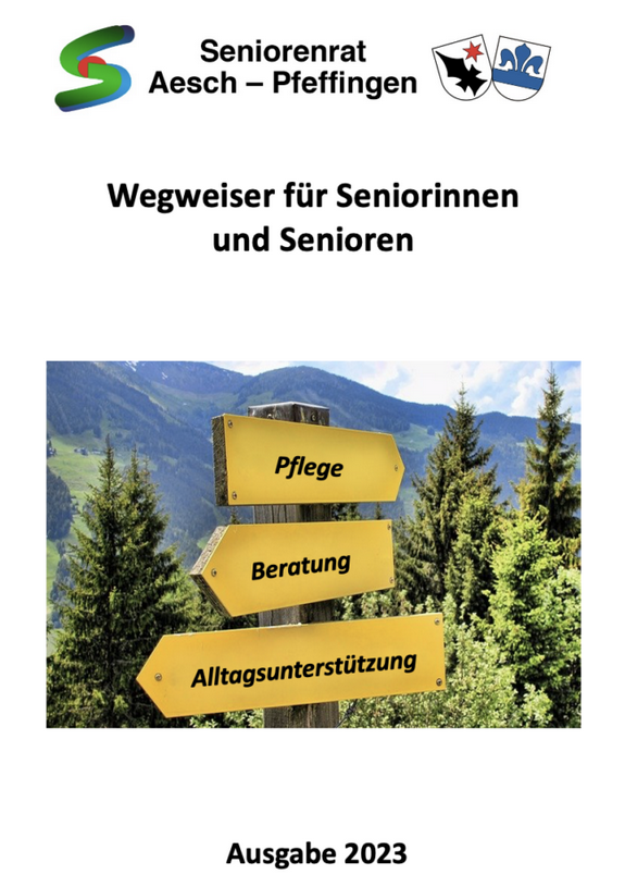 Titelblatt der Broschüre Wegweiser für Seniorinnen und Senioren