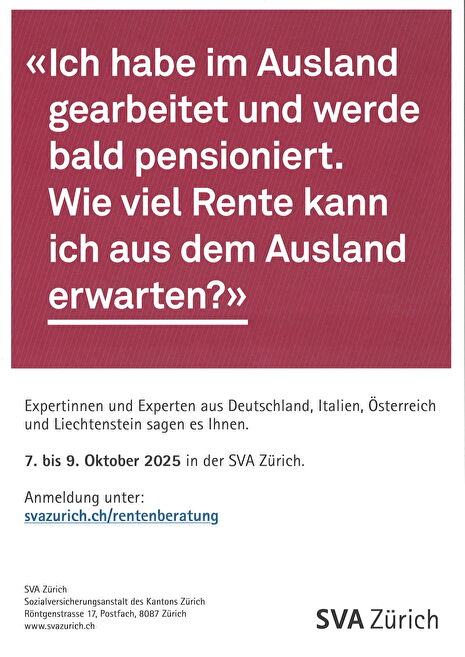 Internationaler Rentenberatung vom 7. - 9. Oktober 2025
