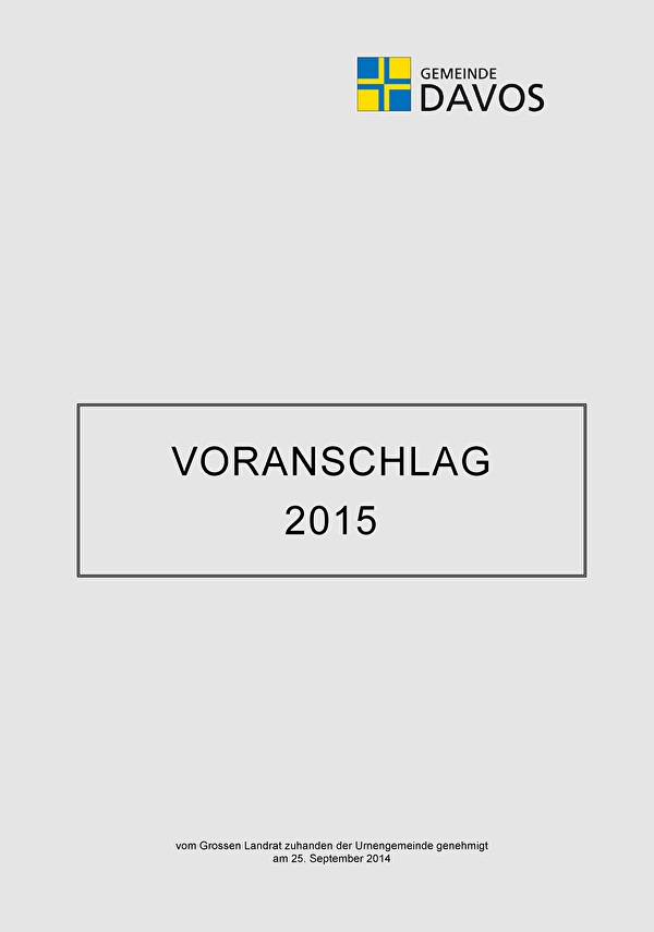 Voranschlag 2015 Titelseite