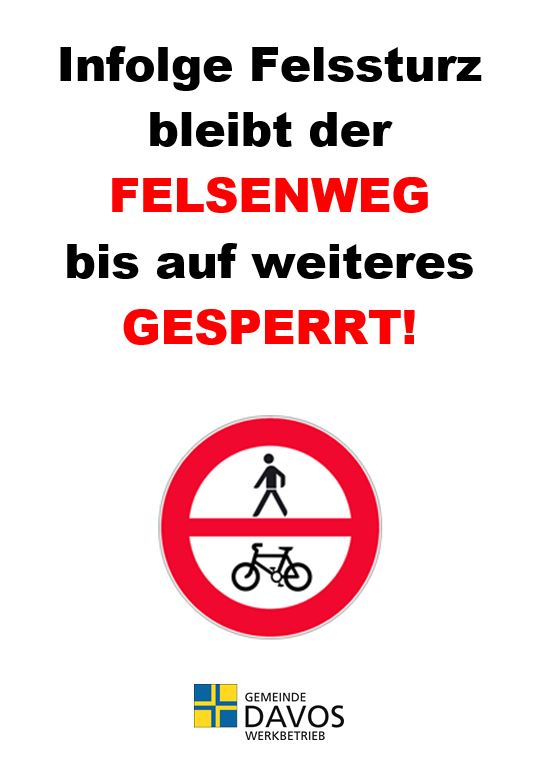 Sperrung Felsenweg