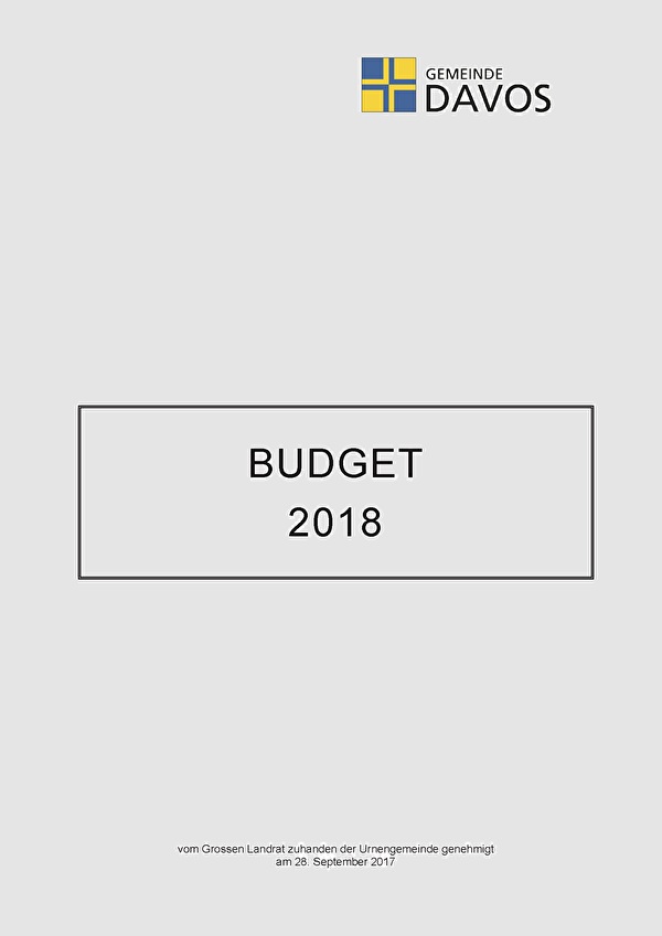 Budget 2018 Titelseite