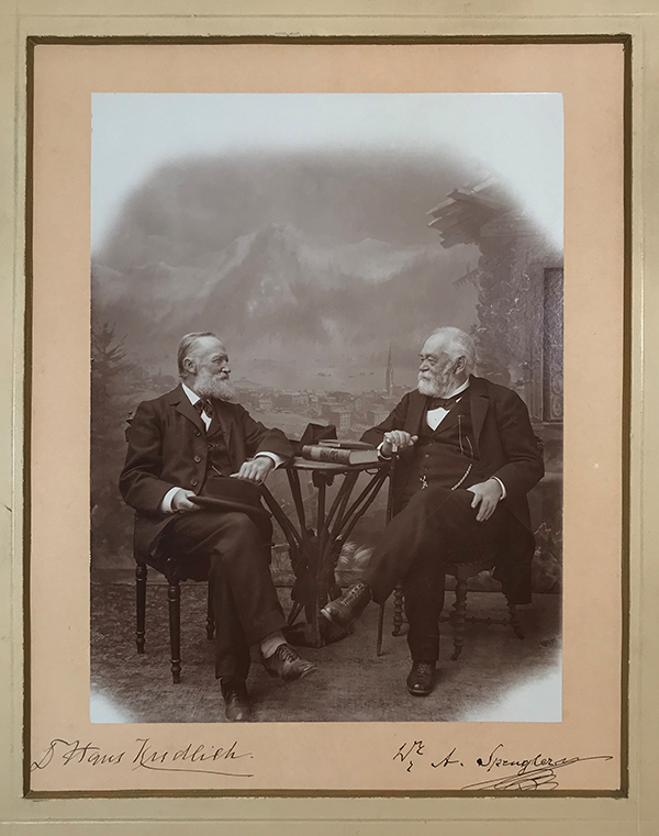 altes Foto zweier Herren mit Signatur