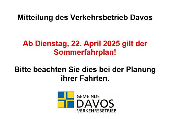 Sommerfahrplan