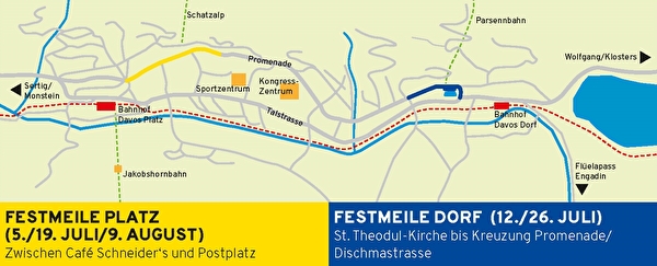 Planübersicht zum Strassenfest davos@promenade 2019