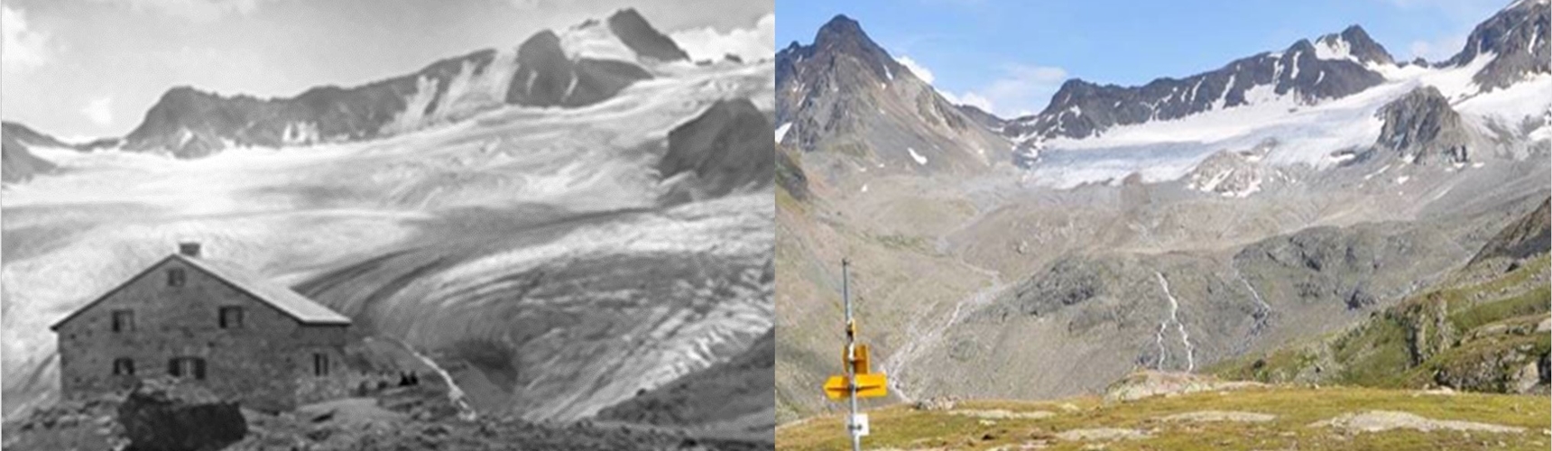 Gletscherschwund und Landschaftswandel bei der Grialetsch-Hütte