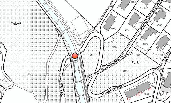 Lage der Albertibachbrücke Grüenistrasse