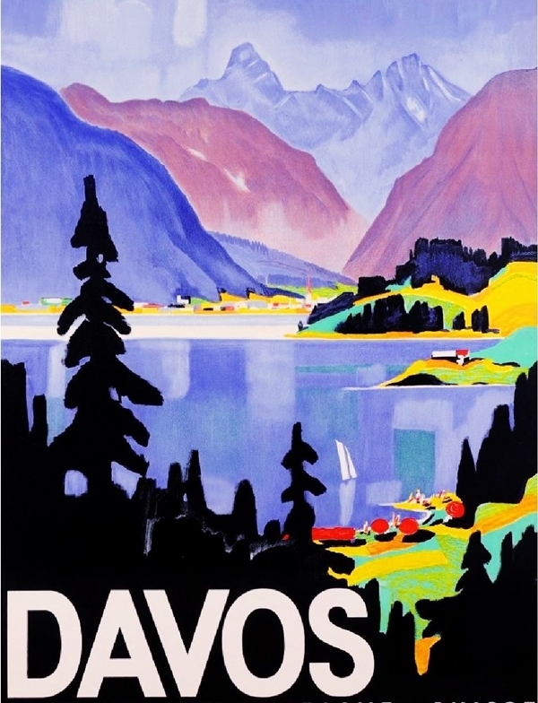 Ausschnitt aus historischem Plakat zu Davos