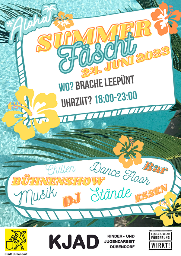 Farbiger Flyer für das Summerfäscht 2023