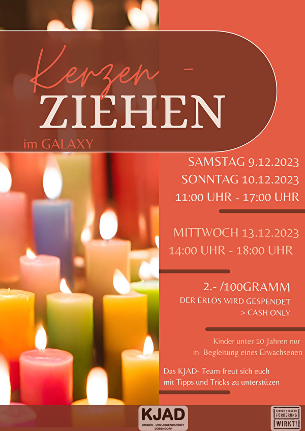 Bunter Flyer zum Kerzenziehen 2023