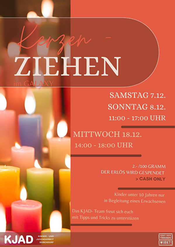 Farbiger Flyer für das Kerzenziehen 2024
