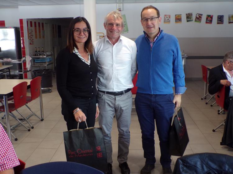 Mme Renata Bianco, Syndique de Barolo, M. Jean-Pierre Chavassieux, Maire de Maulévrier et M. Gérard Produit, Syndic de Coppet