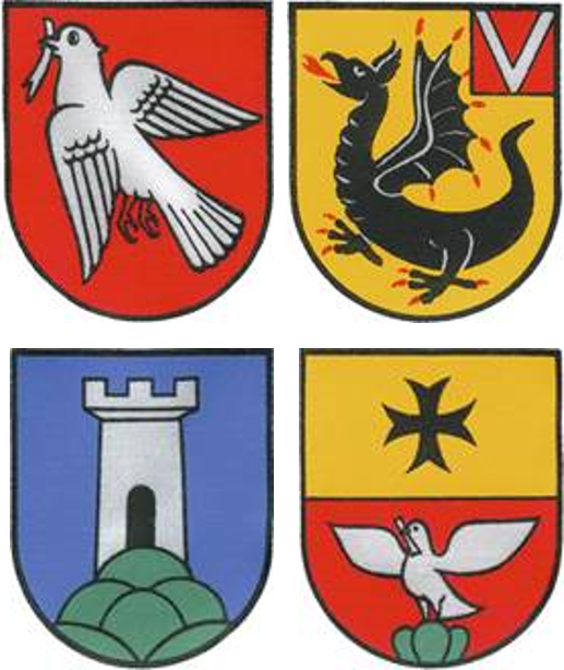 Wappen der Ortsgemeinden Pfäfers, Vättis und Valens-Vasön
