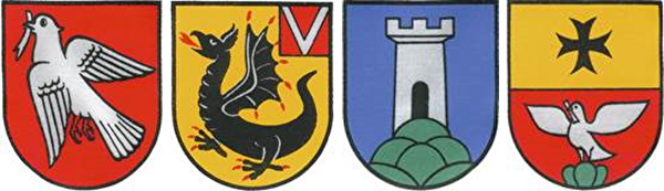 Wappen der Ortsgemeinden Pfäfers, Vättis und Valens-Vasön