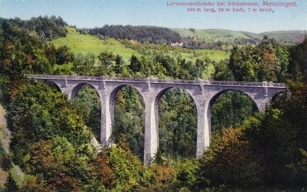 Postkarte Lorzentobelbrücke von 1910