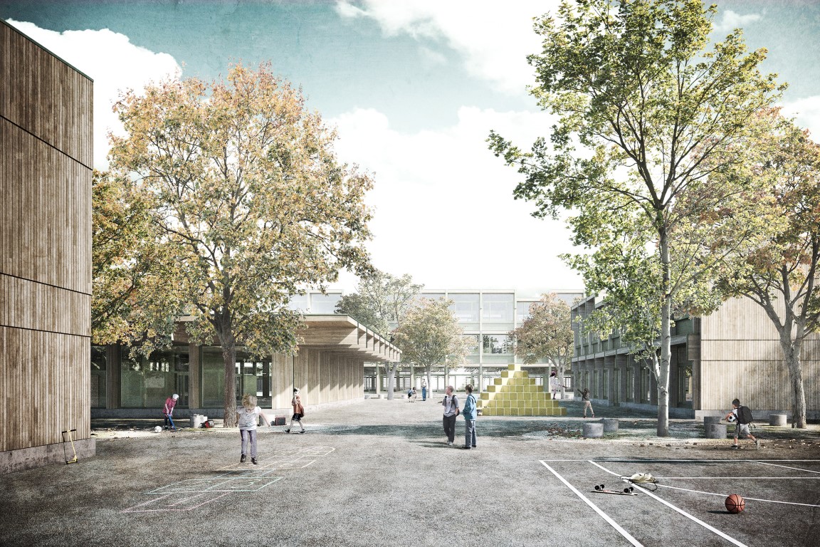 Visualisierung Schule Wiesental Pausenplatz