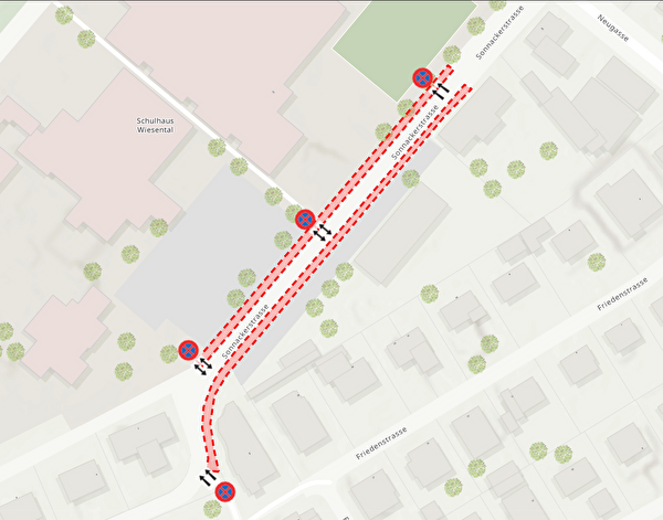 Signalisationsplan Halteverbot Sonnackerstrasse