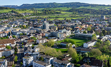 Luftaufnahme vom Baarer Ortszentrum
