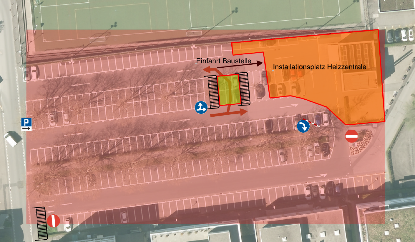 Der Parkplatz des Schwimmbads Lättich ist vom 20. April an während rund fünf Monaten nur eingeschränkt nutzbar. Zudem sind die Zufahrten anders geregelt.