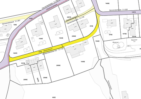 Teilstrassenplan Säntisstrasse