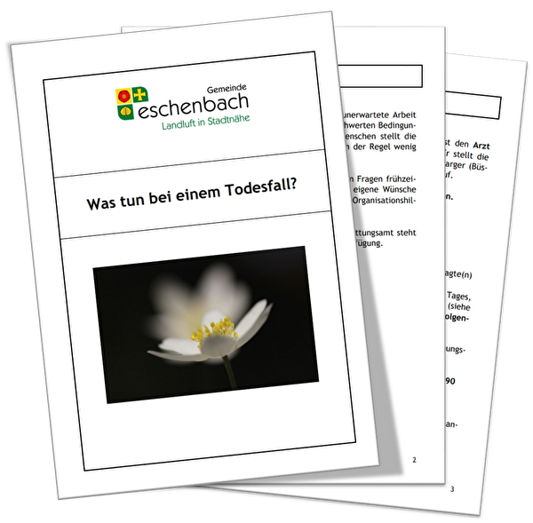 Merkblatt: Was tun bei einem Todesfall?
