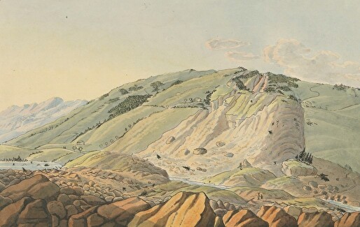 Vorstellung des Bergfalls im Goldingertal (von Johann Daniel Wilhelm Hartmann)