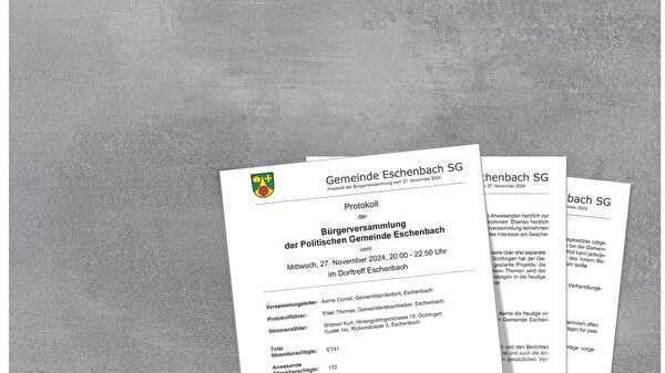 Protokoll Bürgerversammlung der Politischen Gemeinde Eschenbach