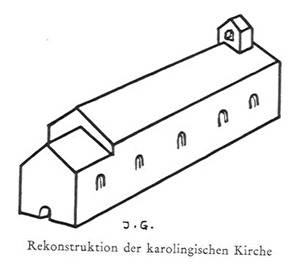 Rekonstruktion der karolingischen Kirche