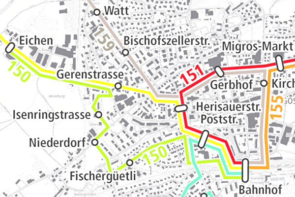 Linienplan Buslinie 150