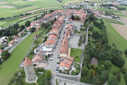 Romont-Centre vue du ciel