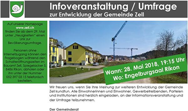 Flyer Infoveranstaltung Entwicklung Gemeinde Zell