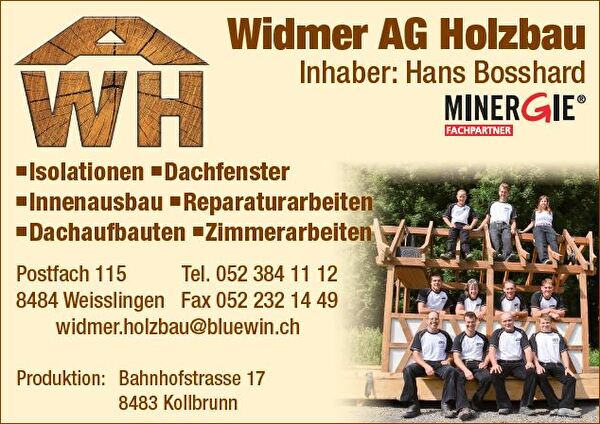 Visitenkarte Widmer AG Holzbau